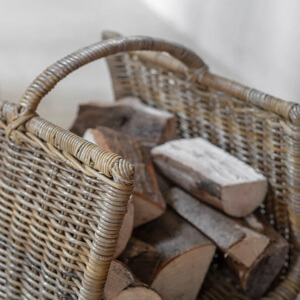 Nkuku Sadra Rattan Log Basket Natural